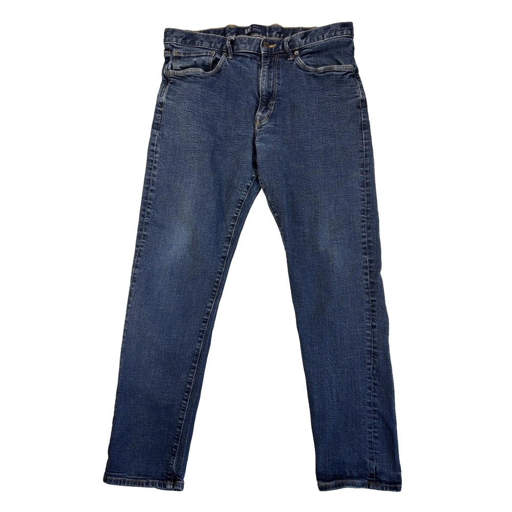 Gap Men's 36X32 Athletic Fit Blue Denim Jeans Everyday Classic Essential Chore